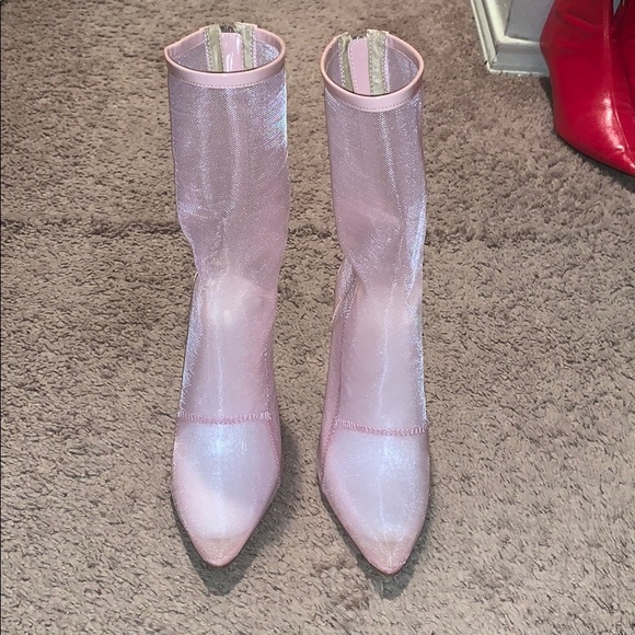Pink Sheer Booties - Picture 2 of 5